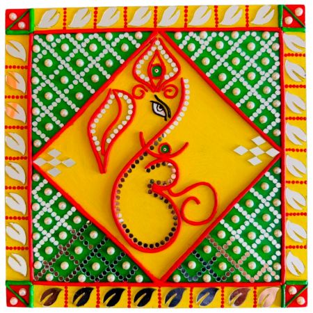 Handpainted Ganesh Lippan Wall Decor